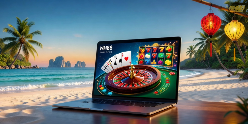 Hình minh họa khái niệm casino da nang nh88 với giao diện hiện đại và trò chơi đa dạng.
