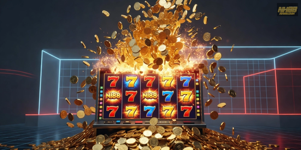 Hình minh họa khái niệm nổ hũ trên nền tảng NH88 với jackpot hấp dẫn