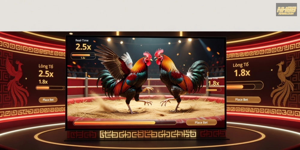 Minh họa khái niệm trực tiếp đá gà casino nh88 với giao diện streaming chuyên nghiệp
